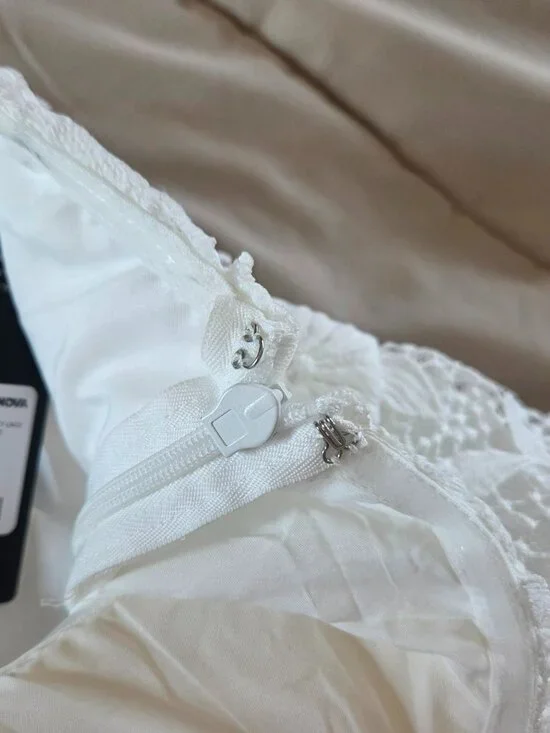 Fashion Nova Isn't She lovely White Strapless Lace Midi Dress Size Medium - Picture 7 of 15